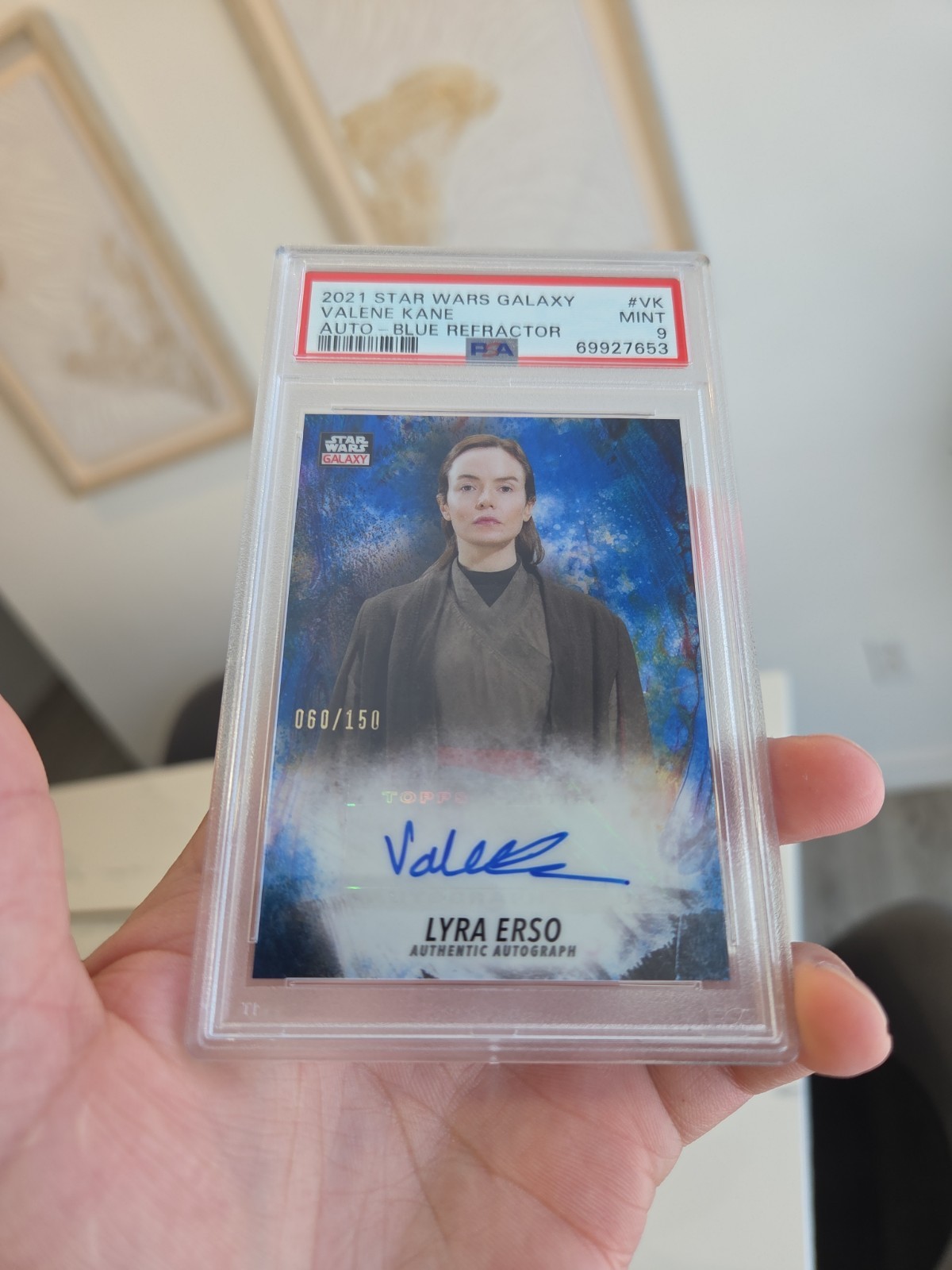 2021 Topps Chrome Star Wars Galaxy Auto Valene Kane Blue Refractor /150 PSA 9 2021 Topps Chrome Star Wars Galaxy Auto Valene Kane Blue Refractor /150 PSA 9