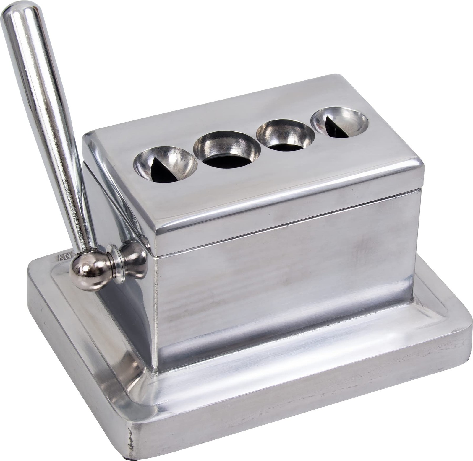 Quad Table Cigar Cutter, Brushed Finish, Fits 52 & 60 Ring Gauge