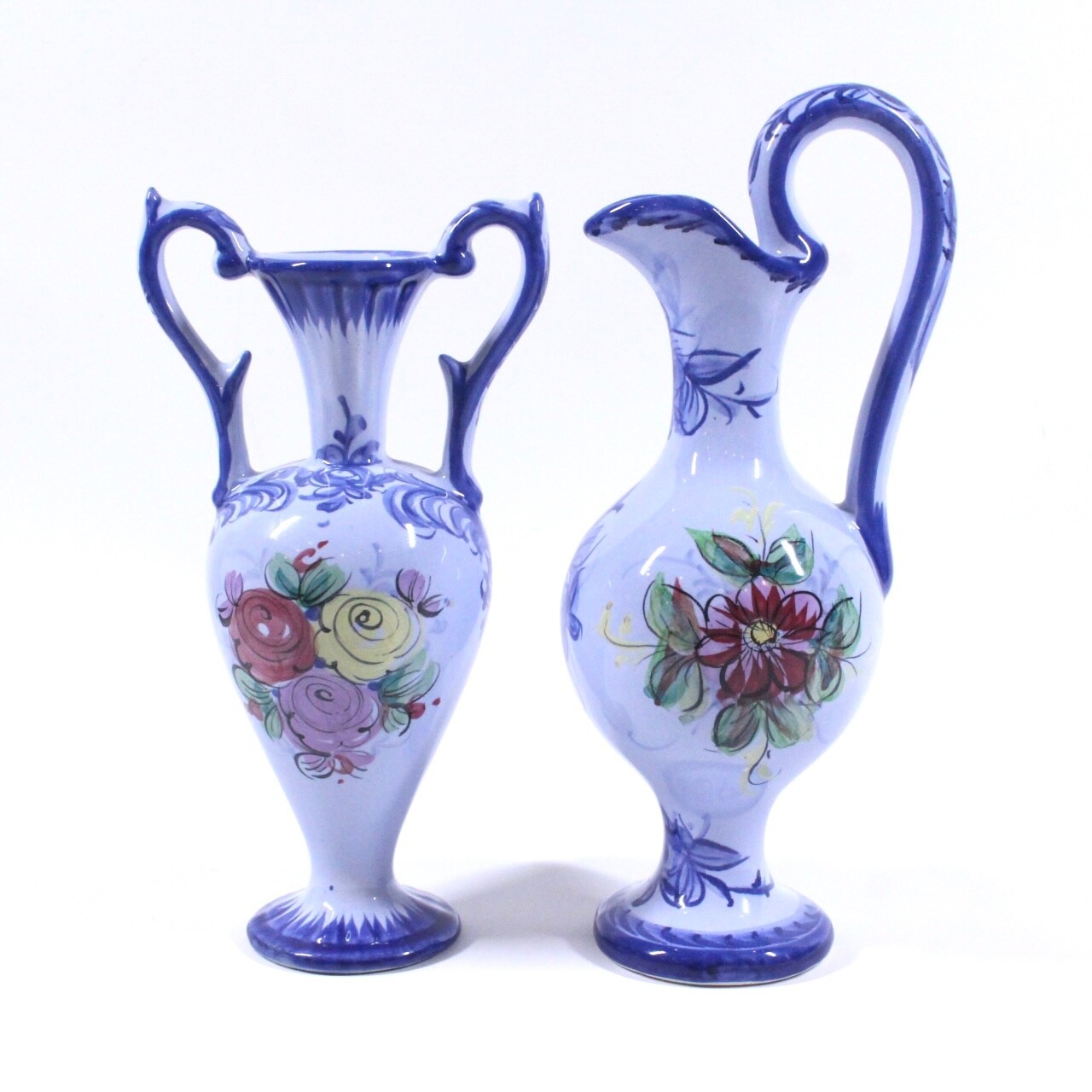RARE Vestal Alcobaca Portugal Blue Floral 8\