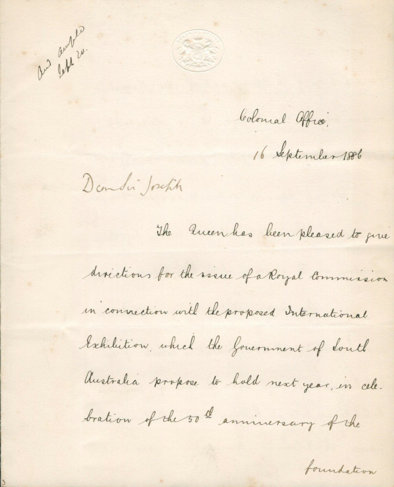 Edward Stanley 15th Earl of Derby SIGNED AUTOGRAPH Letter Joseph Dalton Hooker
