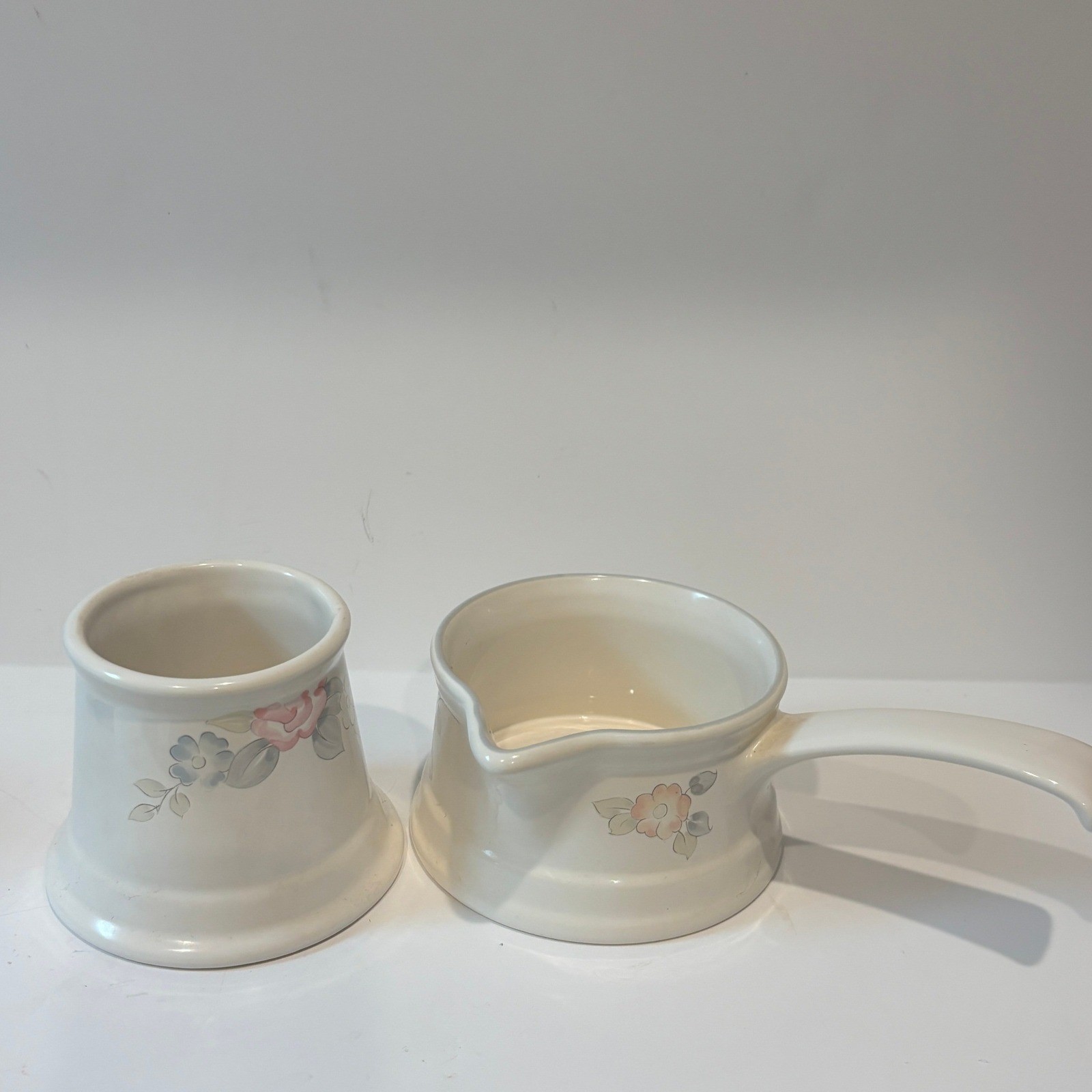 Pfaltzgraff Remembrance Creamer and Sugar Bowl Set Vintage Floral Stoneware USA