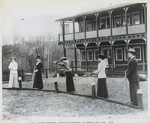 Sporting Event 1916 Squad women shooting DuPont Club 1916 Miss- 1916 Old Photo