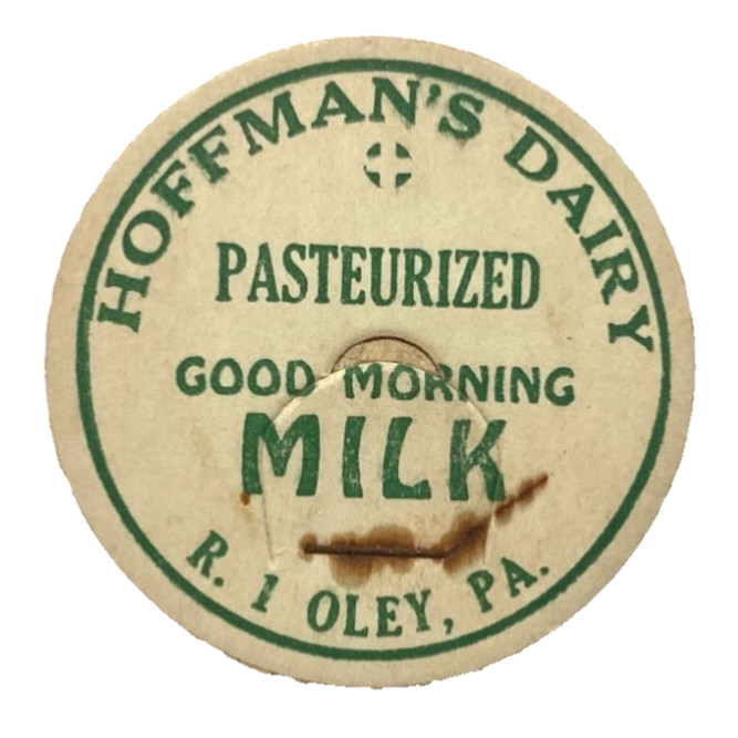 HOFFMANS DAIRY  MILK  OLEY  PENNSYLVANIA  PA  MILK BOTTLE CAPS