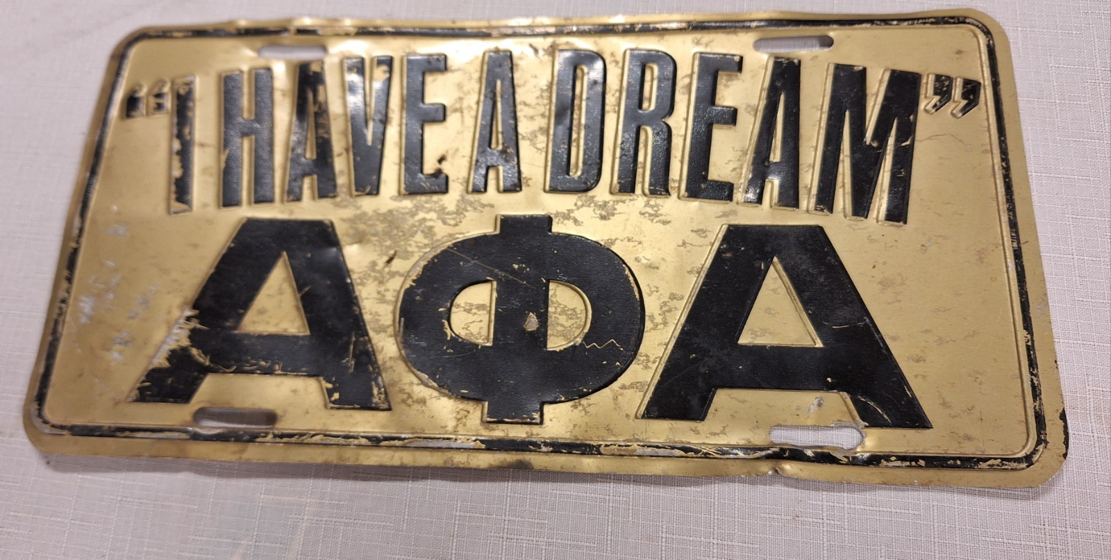 Vintage Alpha Phi Alpha Fraternity Booster License Plate Metal \ Vintage Alpha Phi Alpha Fraternity Booster License Plate Metal \