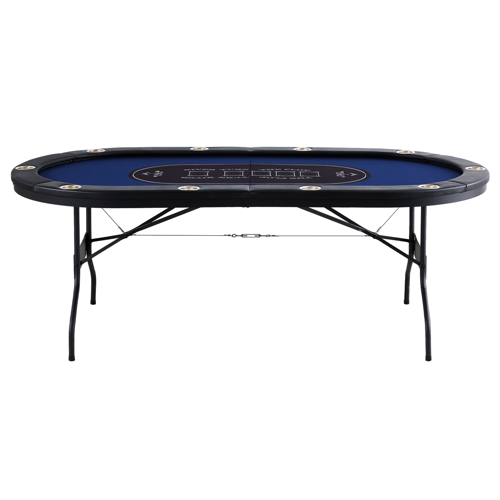 Uimoso 10-Player Oval Foldable Poker Table for Casino Games, 84\