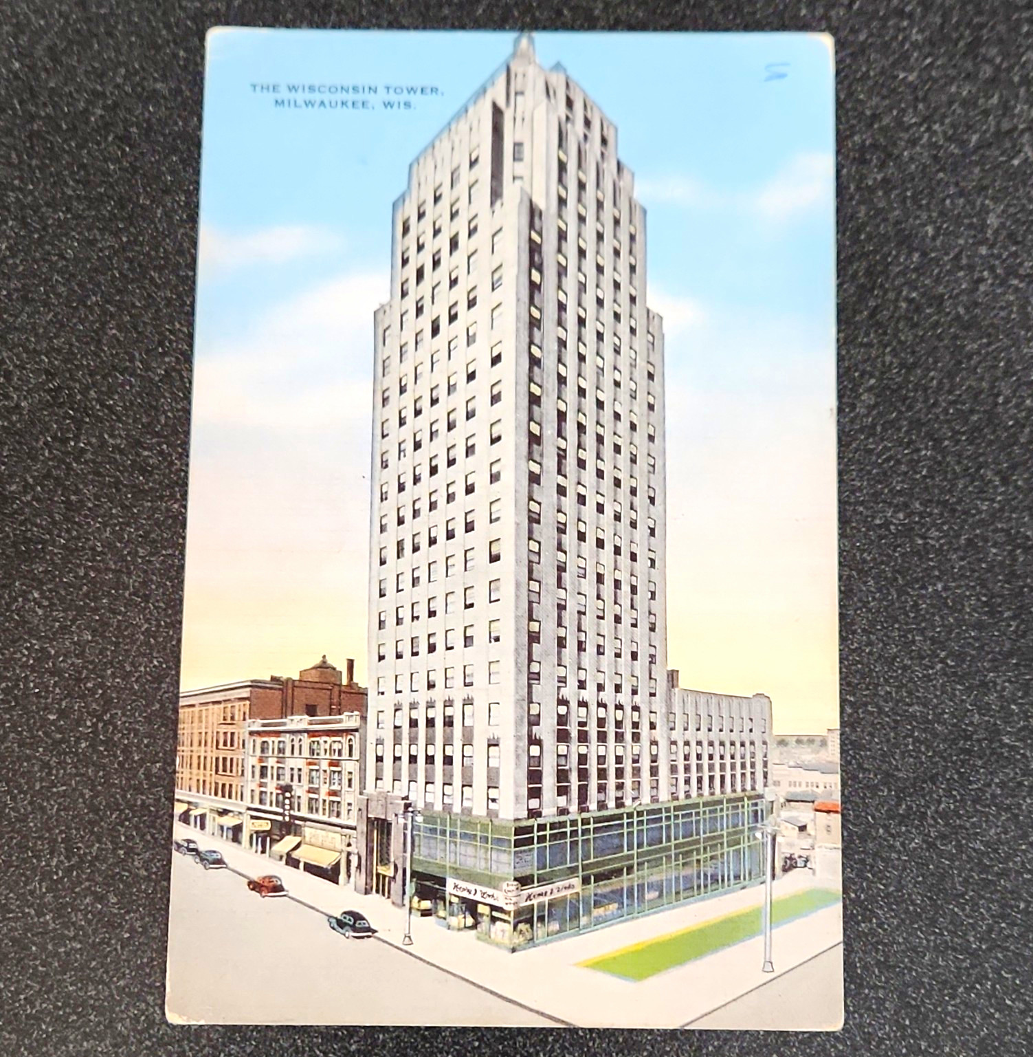 Wisconsin Tower Milwaukee WI Linen Postcard Unposted Divided Back