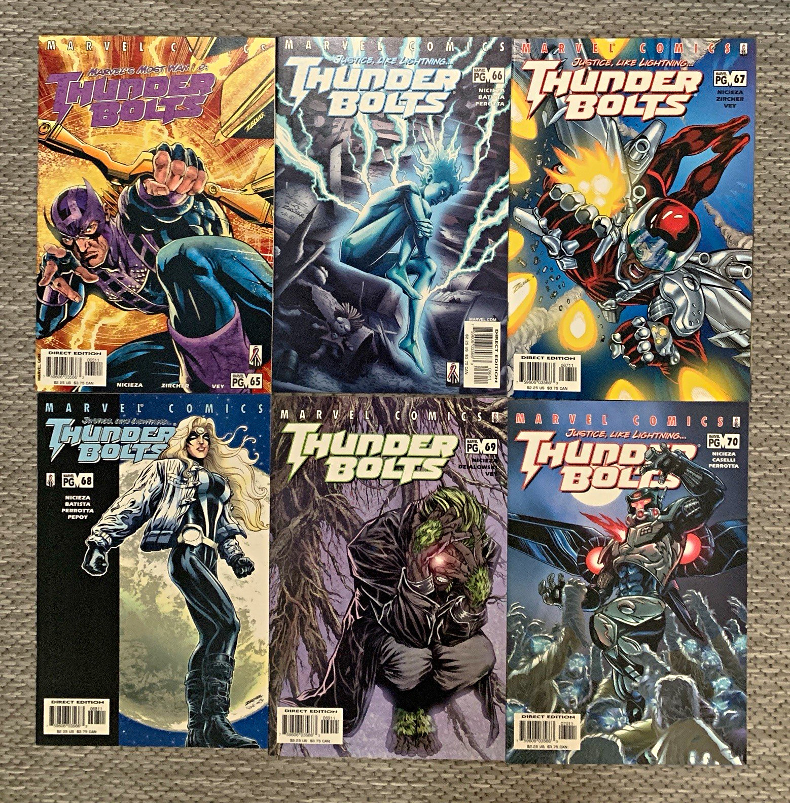 MARVEL Comics Lot of THUNDERBOLTS #65 66 67 68 69 70 VF/NM Fabian Nicieza 