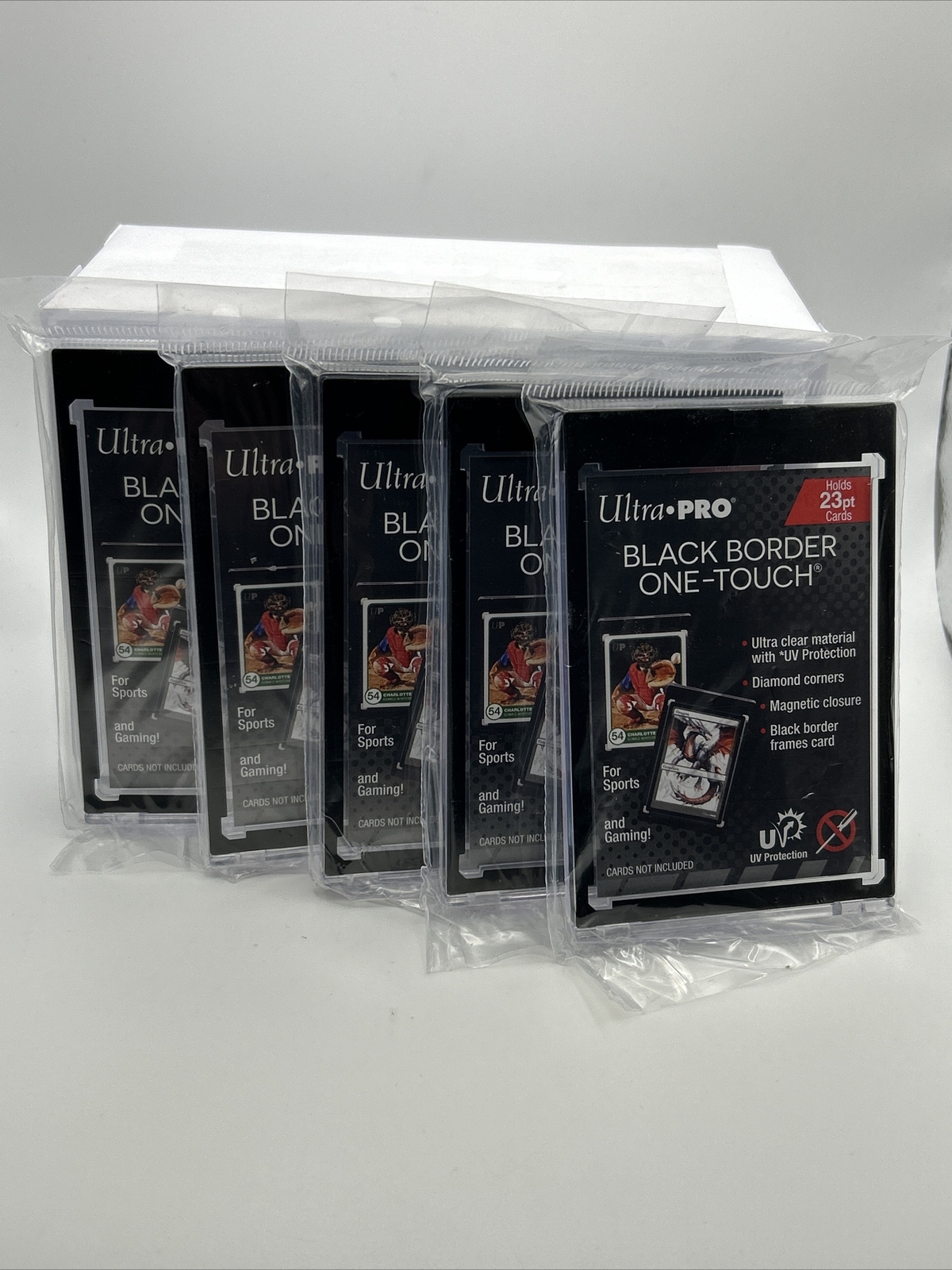 Ultra Pro One-Touch Magnetic Card Holder BLACK BORDER 23pt Point - Lot of 5