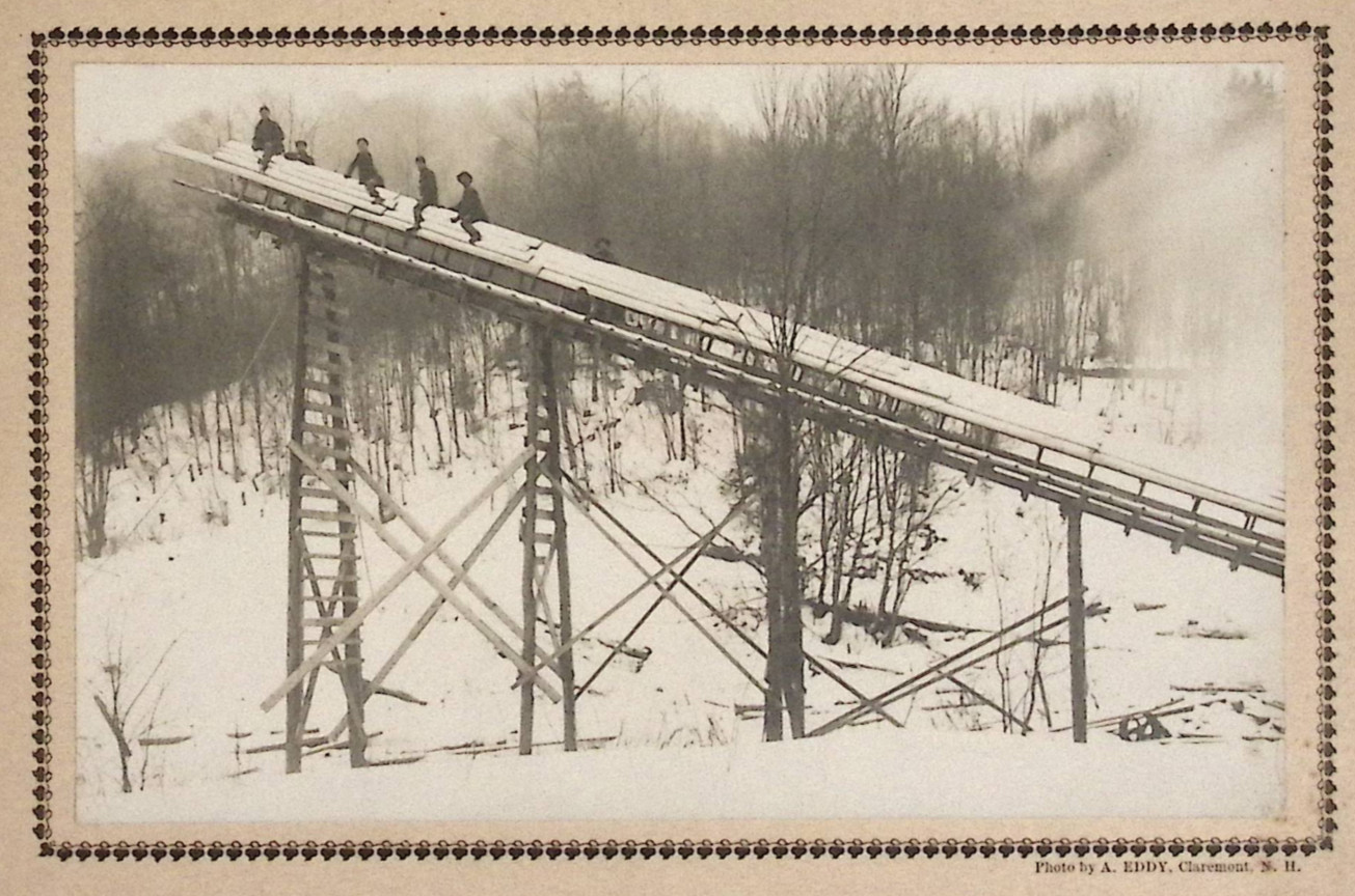 Sawmill Log Camp Crew c1900s Claremont New Hampshire by A. Eddy 5x8\
