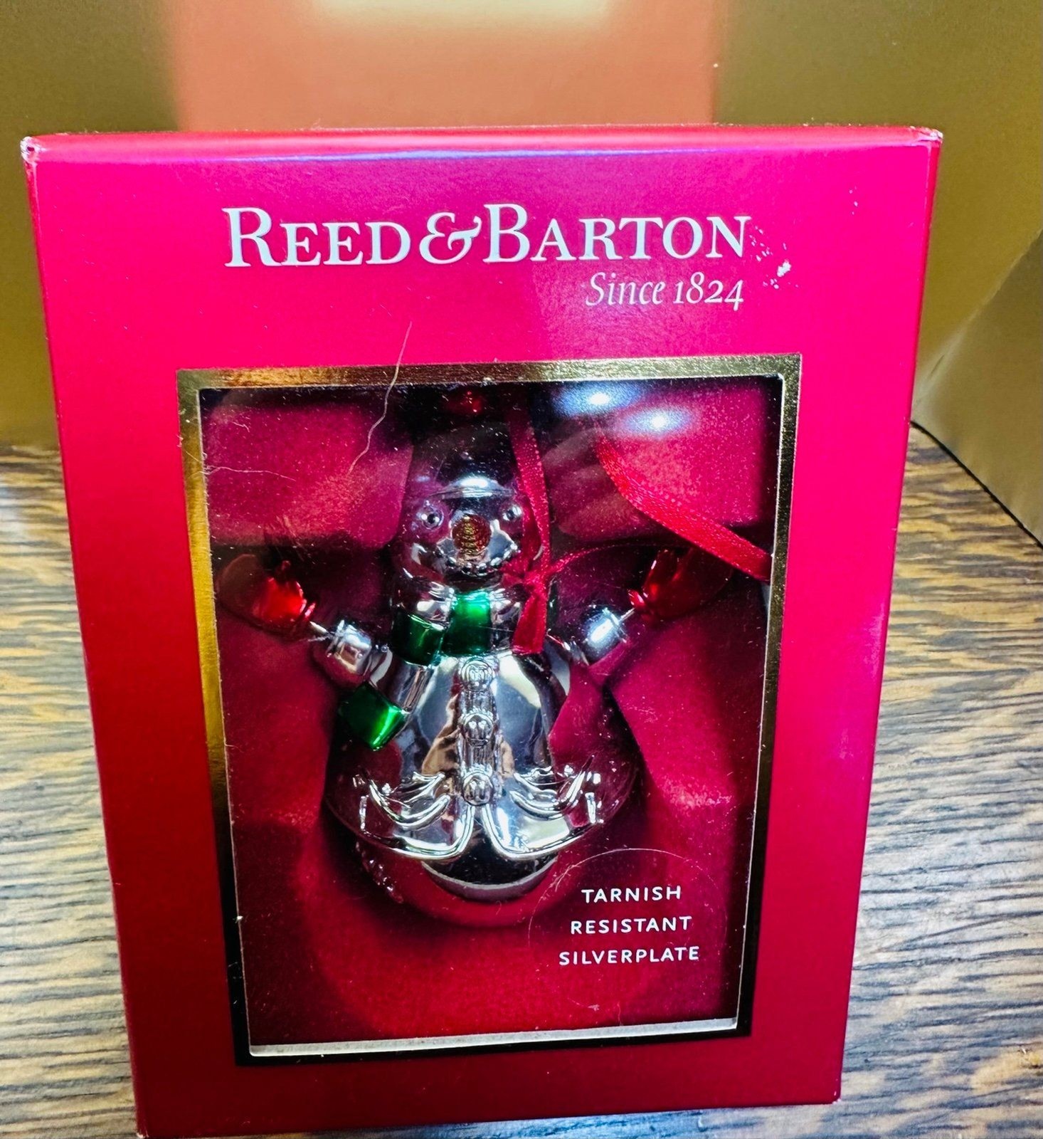 Vintage Reed & Barton Silverplate Snowman Sleigh Bell Ornament with Box Vintage Reed & Barton Silverplate Snowman Sleigh Bell Ornament with Box