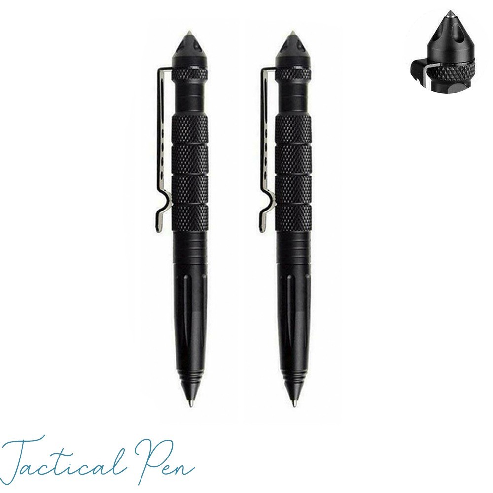 Outdoor Survival Ballpoint Pen 2Pcs Metal Emergency Window Breaking Safety Pen