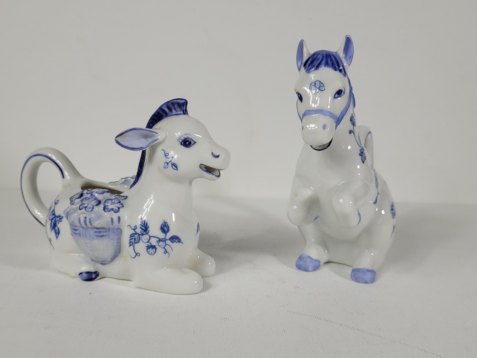 Vtg 1986 Franklin Mint Country Friends Horse & Donkey Creamer Lot Hallie Greer