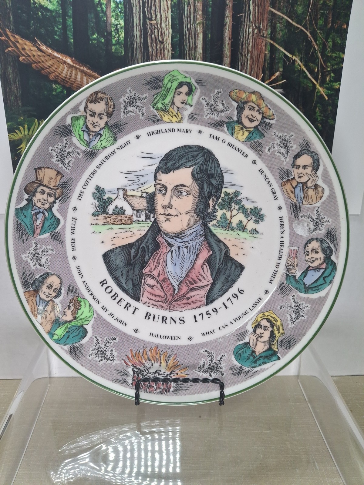 Vintage Royal Doulton Robert Burns display plate, transfer ware, VGcond