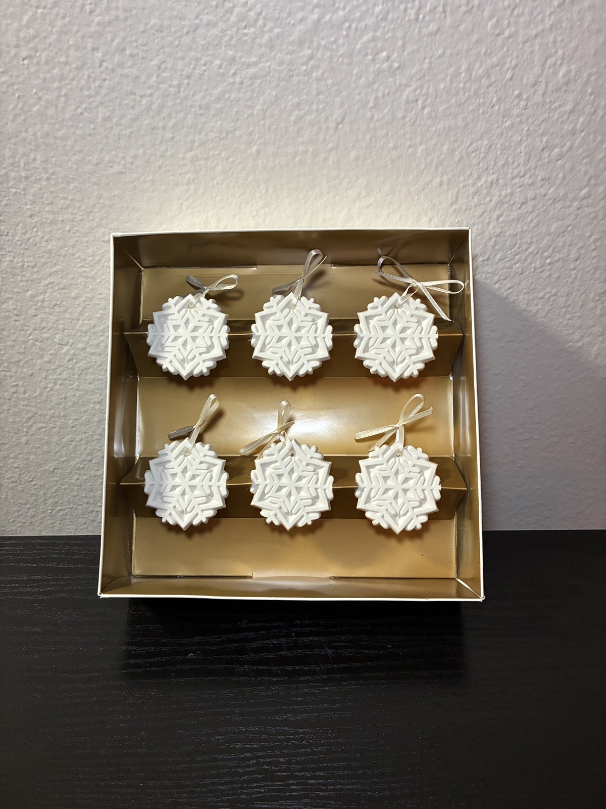 Margaret Furlong Winter Jewels Snowflake Ornaments Set of 6 from 1989