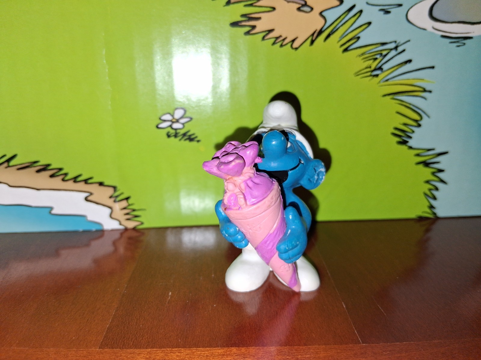Schleich Peyo Smurf With Pink Surprise Cone Bag School 20220 Very Rare