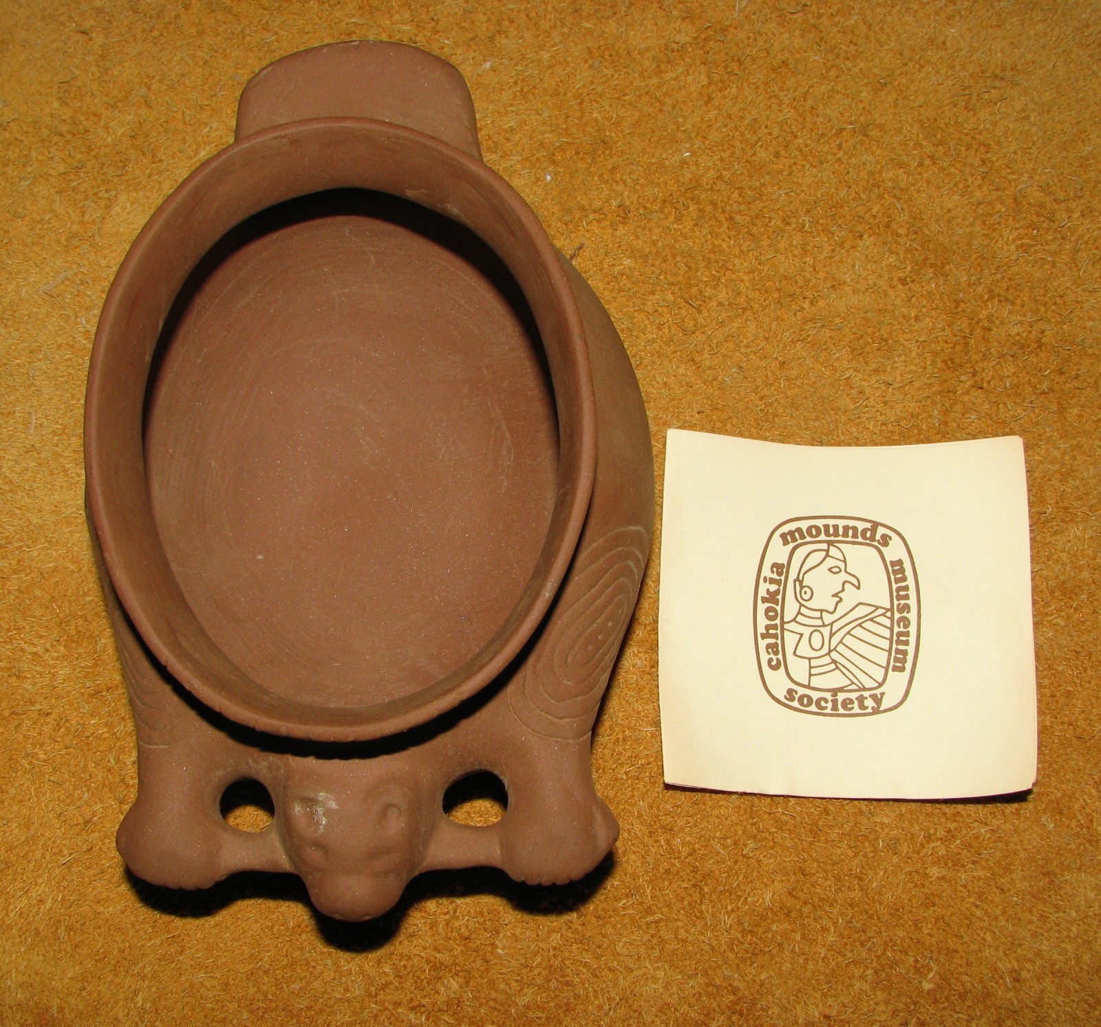 Cahokia Mounds Handmade Pottery Beaver Effigy Bowl. Pot - AG 2
