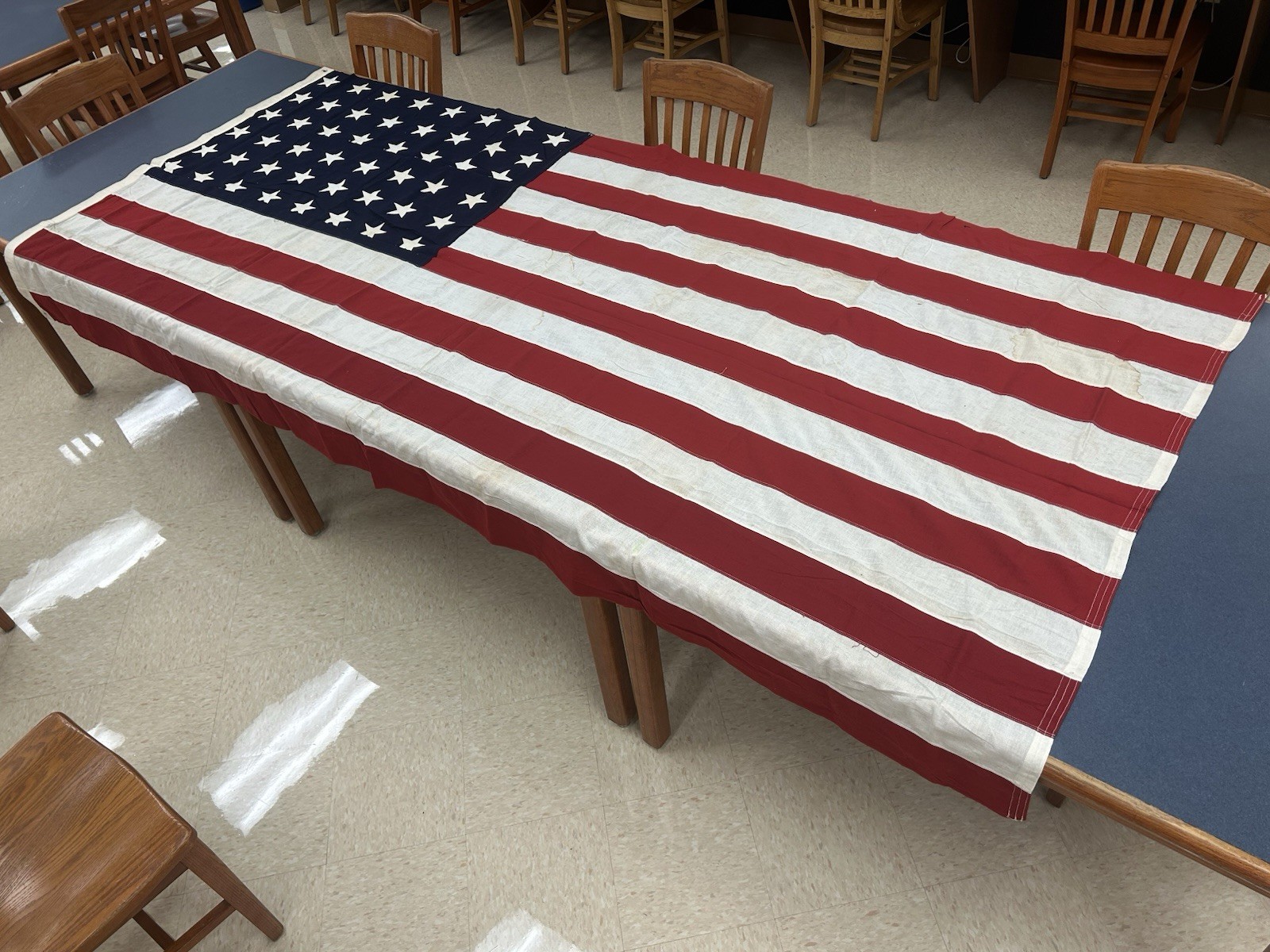 Antique 48-Star US Flag United Service Flag Co NYC 5x8 ft 1912-1959
