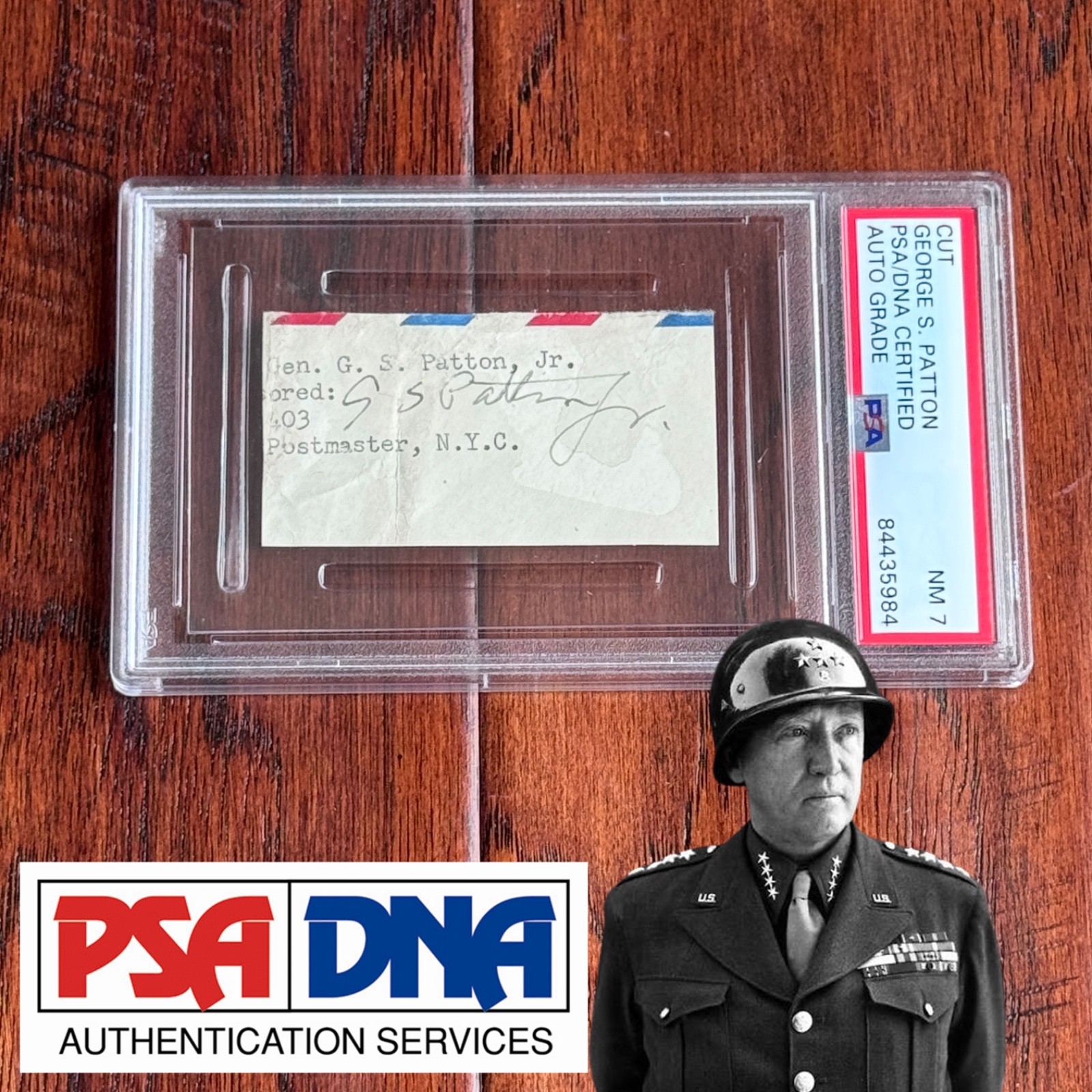 GEORGE S. PATTON AUTOGRAPH Cut Signature Signed U.S. Army General * PSA/DNA NM 7