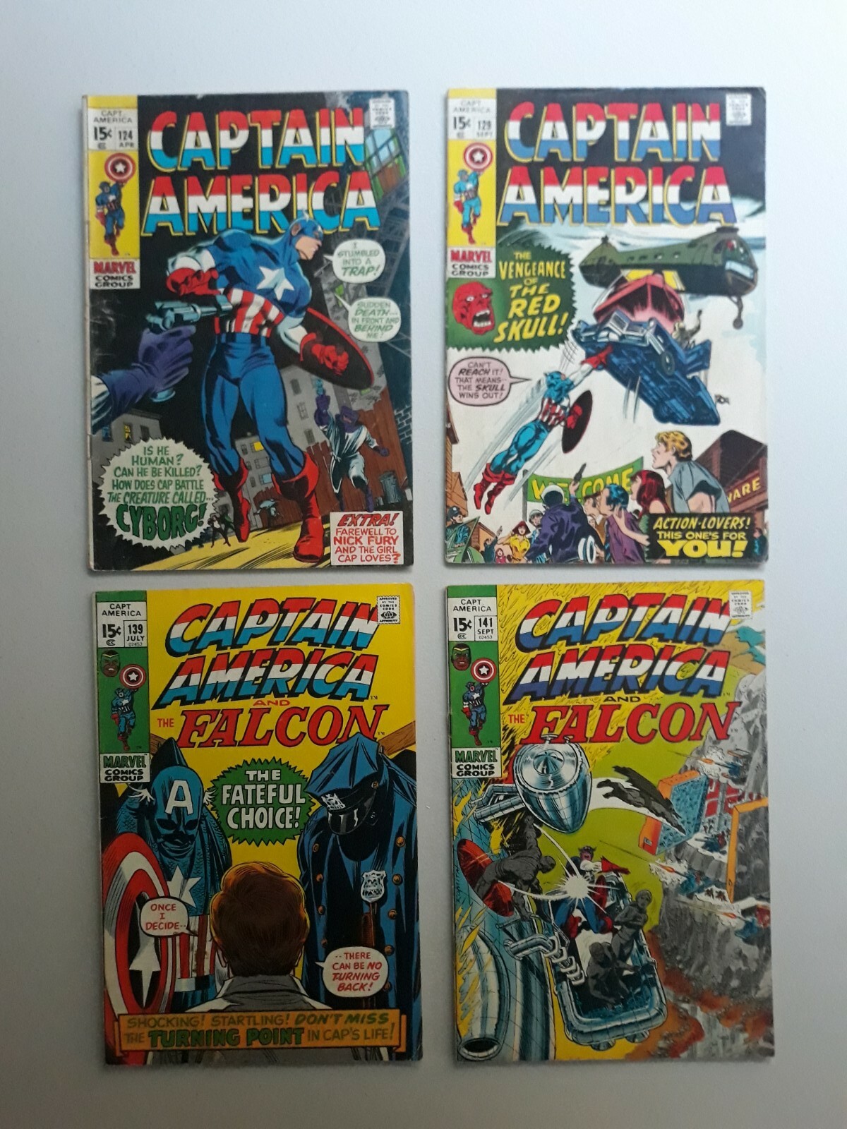 Captain America 124, 129, 139, 141 Marvel Comics MCU 1970, 1971
