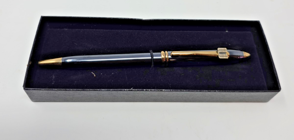 CROSS TOWNSEND BLACK LACQUER BALLPOINT PEN 23K GOLD-PLATED TRIM