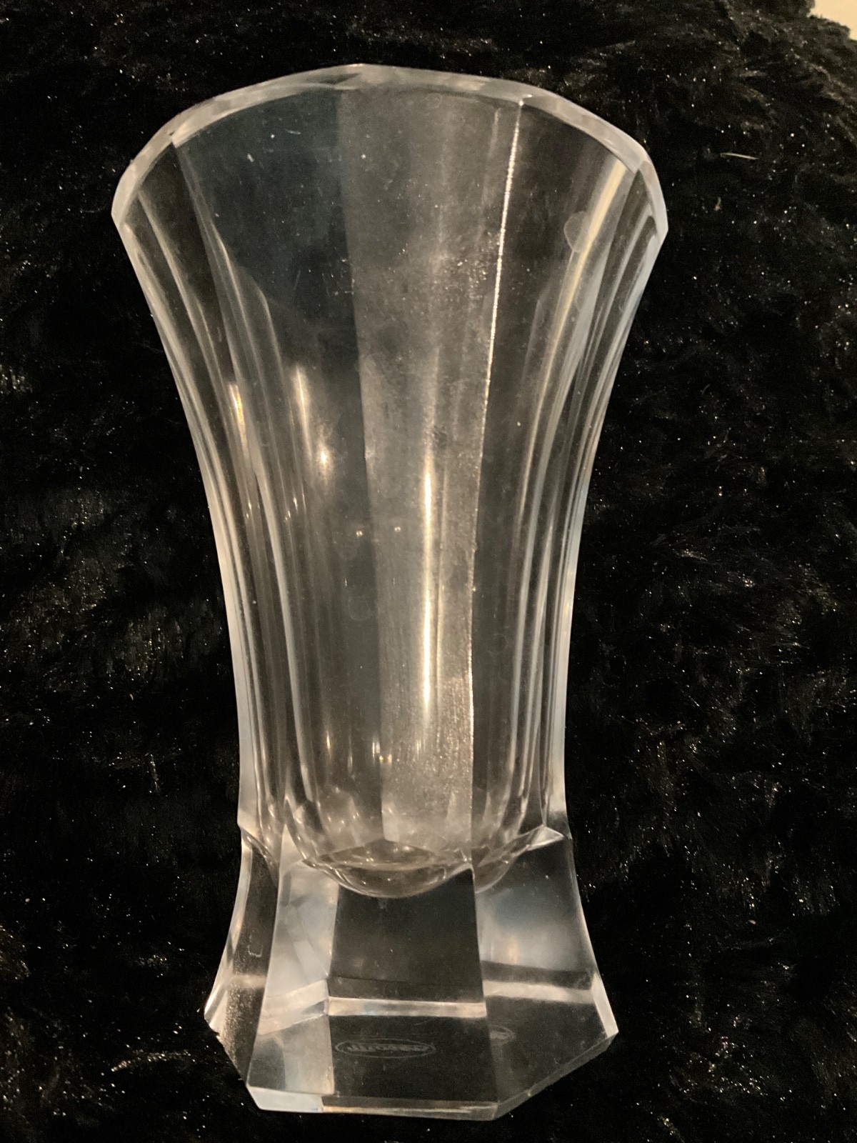 Moser Karlsbad Crystal Vase Josef Hoffmann Paneled Art Deco Bohemian Early 1900s