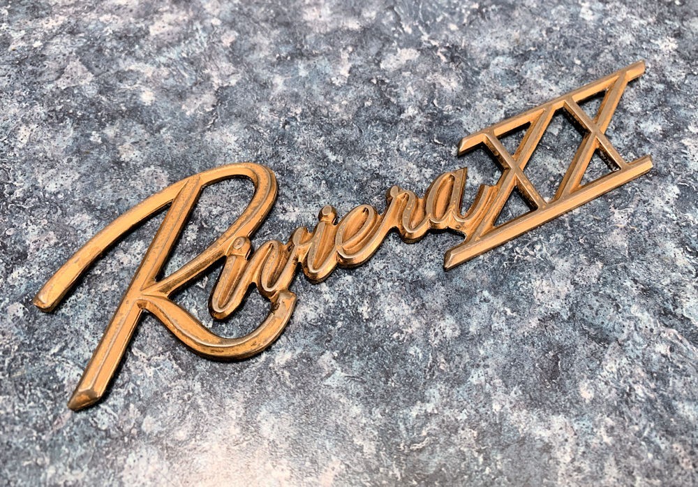 RARE 1983 BUICK RIVIERA XX 20th Anniversary GOLD Metal Emblem/Script 7.5\
