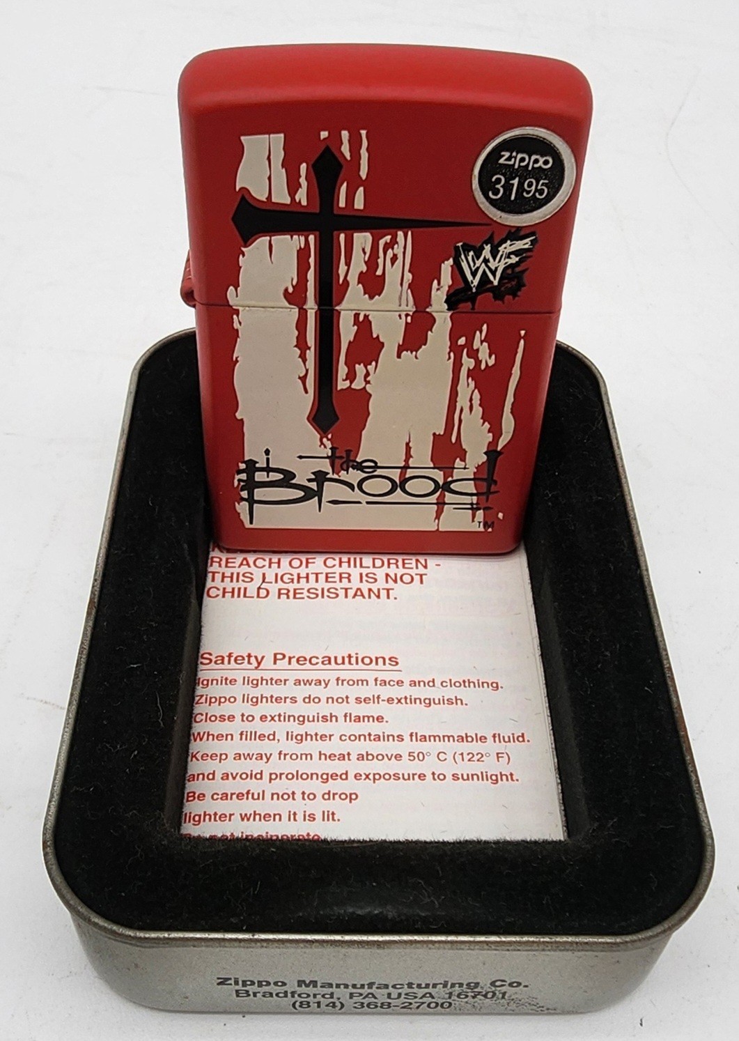Vintage WWF The Brood Zippo Lighter WWE Wrestling Attitude Era w/ Tin NOS