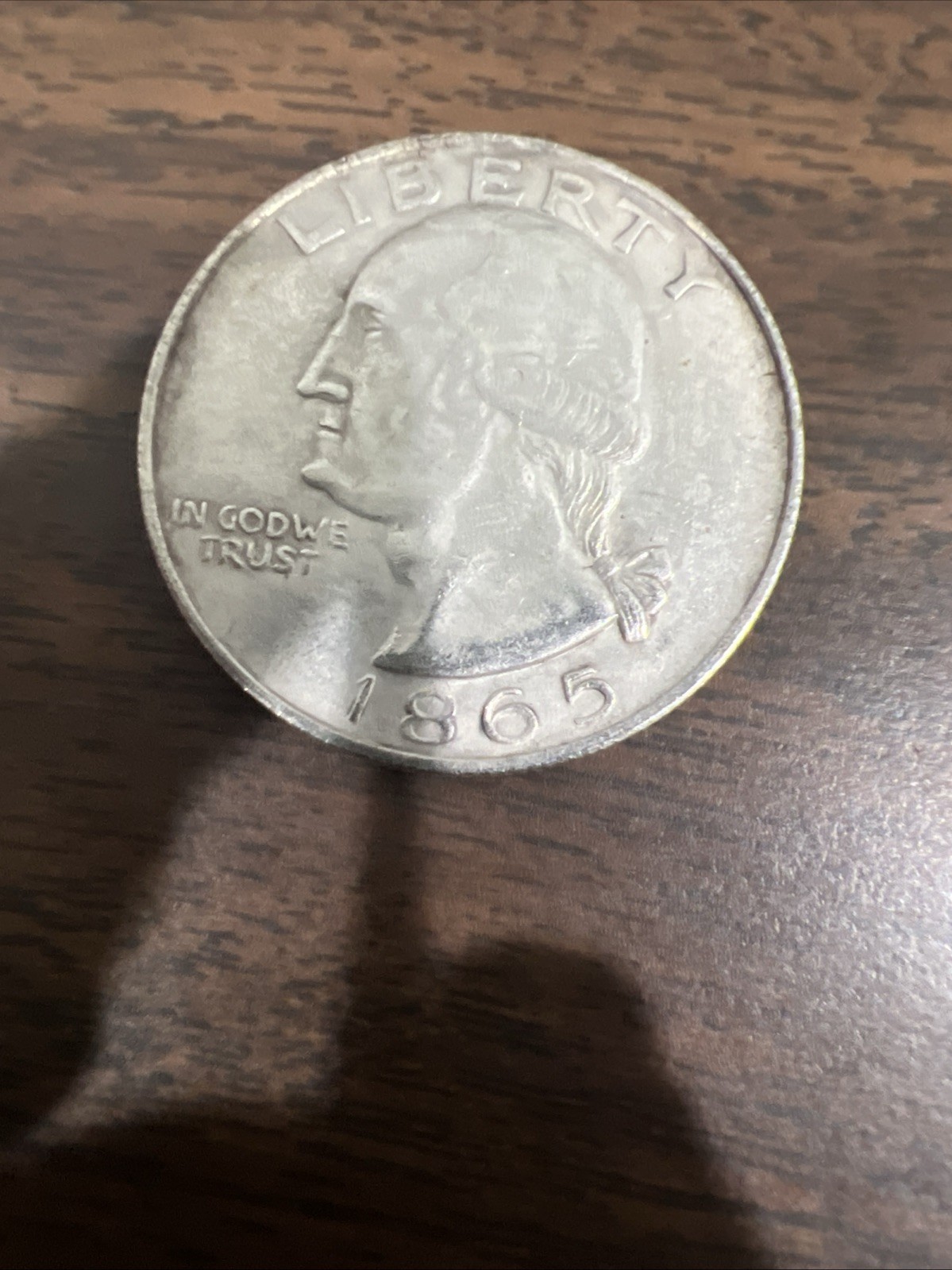 ￼ 1865 George Washington, Silver Dollar Replica,