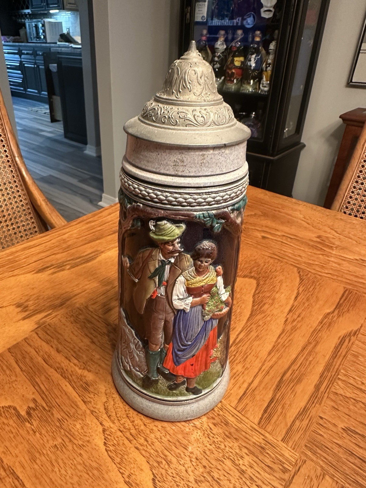 Vintage Albert Jac Thewalt Western Germany Pewter Lid Old Beer Stein..5L