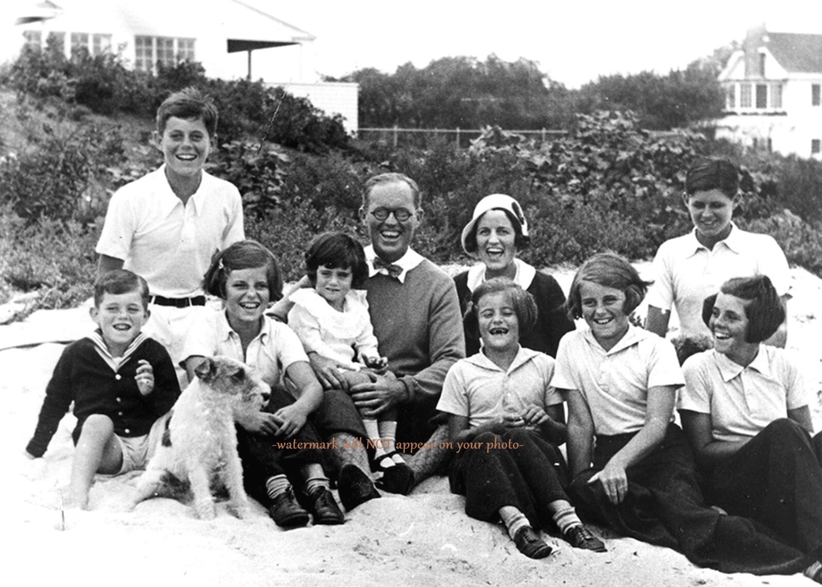 Young John F. Kennedy Family PHOTO Joseph, Eunice, Siblings & Dog Buddy