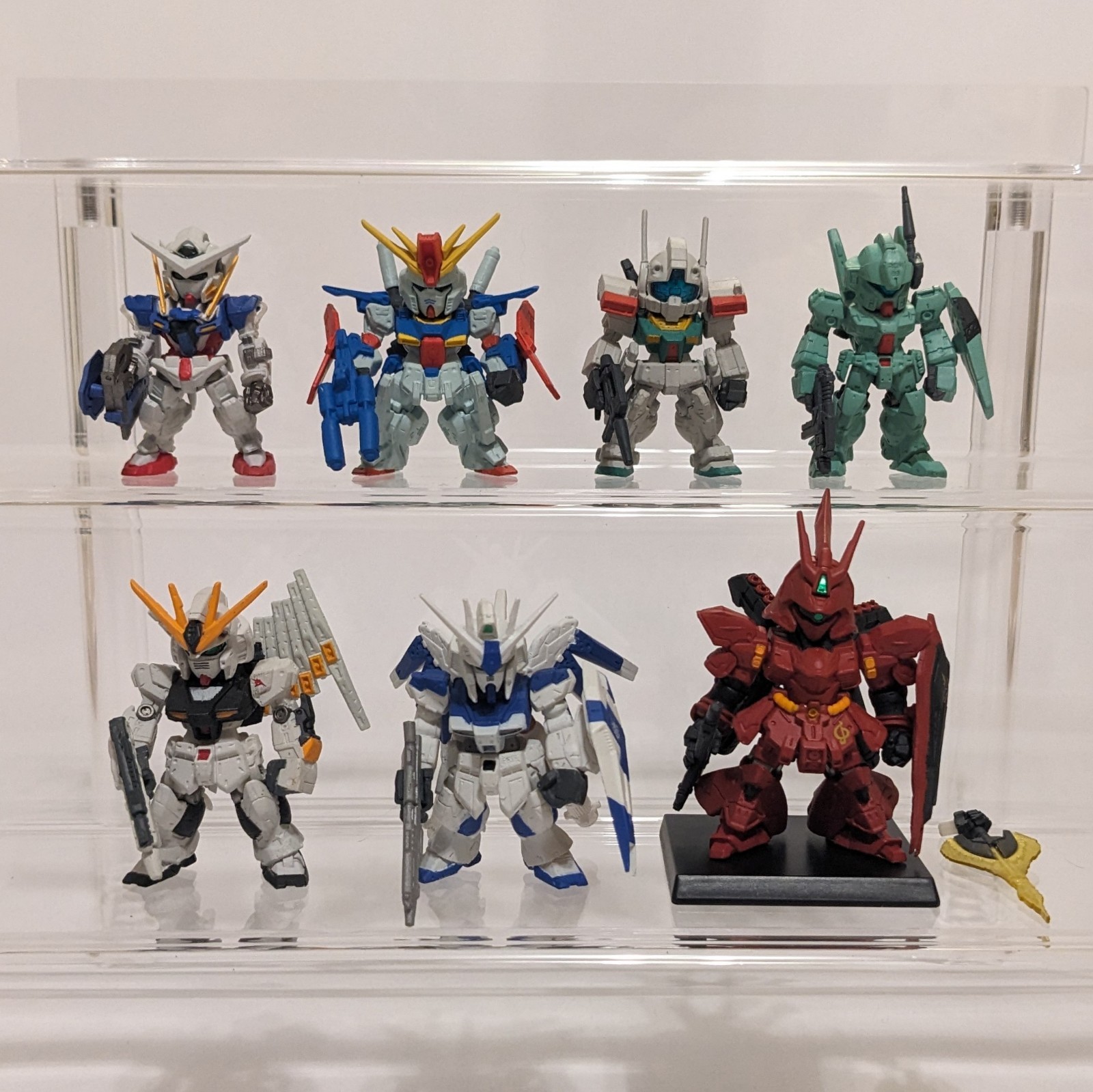 FW Gundam Converge 7 Figure Lot (Nu, Hi-Nu, Sazabi, ZZ, Exia, Jegan, GM III)