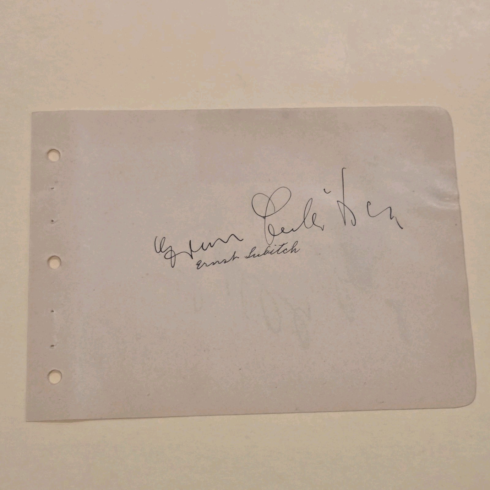 Ernst Lubitsch Director Tallulah Bankhead Signed Page Autograph Auto Actress Ernst Lubitsch Director Tallulah Bankhead Signed Page Autograph Auto Actress