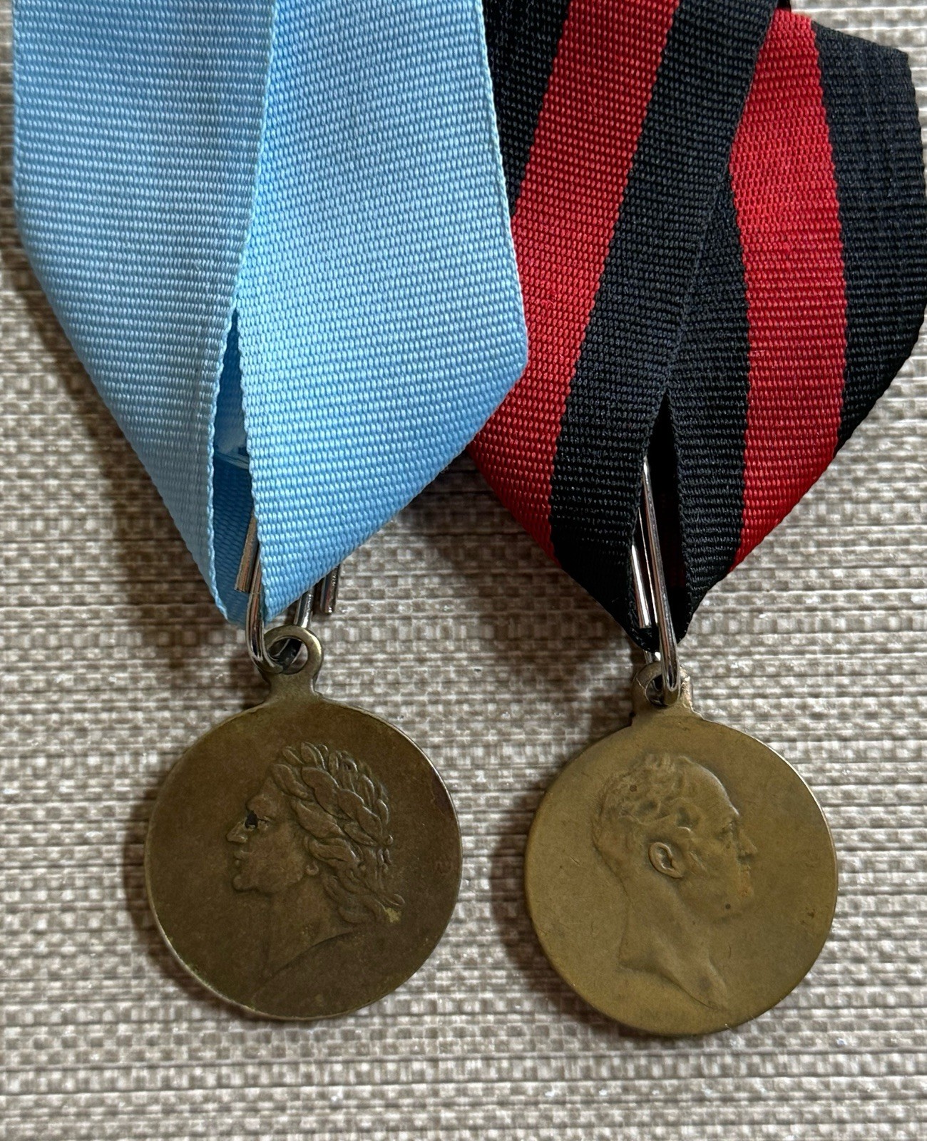 Original Imperial Russia 1812-1912 Centennial & 1709-1909 Poltava Battle Medals.