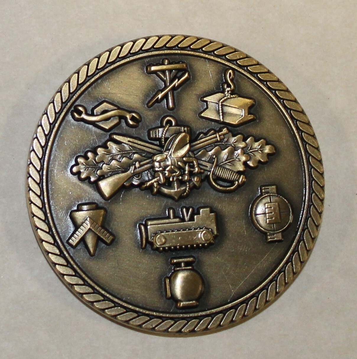 Seabee Construction Battalion Rates / CB Brass Navy Challenge Coin Seabee Construction Battalion Rates / CB Brass Navy Challenge Coin