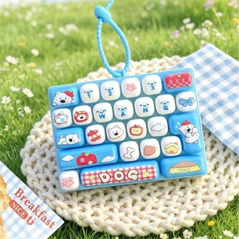 26-Key Clicker Fidget Keychain Anti Stress Keyboard Keycap Toy