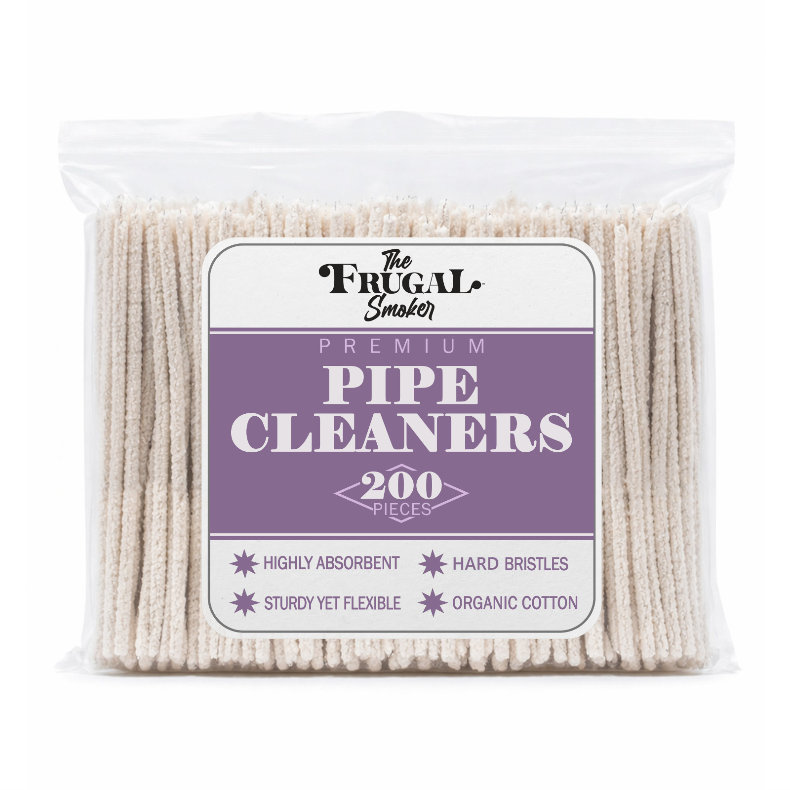Frugal Smoker Pipe Cleaners - 200 Bristle Pipe Cleaners (Deep Cleaning)