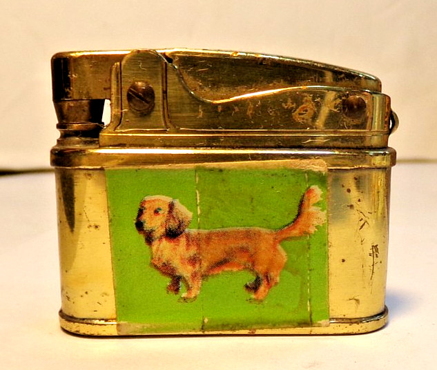 Vintage LESTER Japan LIGHTER dog on each side - not working