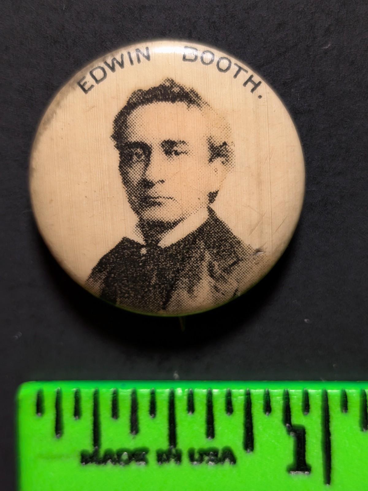 Vintage Edwin Booth People of History Pinback Pin