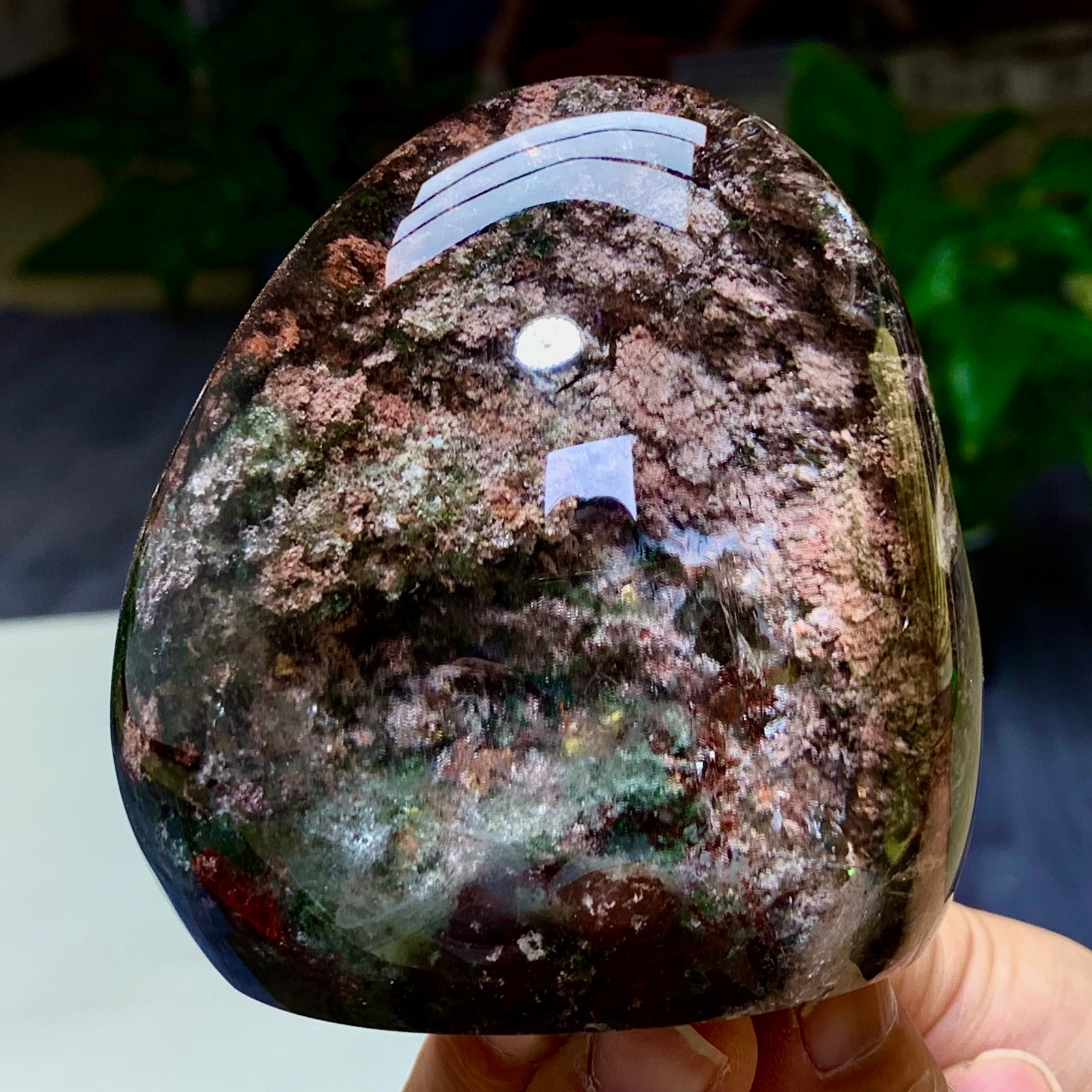 404G Natural Green Ghost Crystal Quartz Crystal  Mineral Specimen