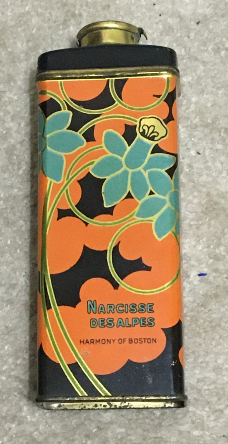 Vtg c1930 Narcisse des Alpes Talcum Talc Powder Tin, Art Deco, Harmony of Boston