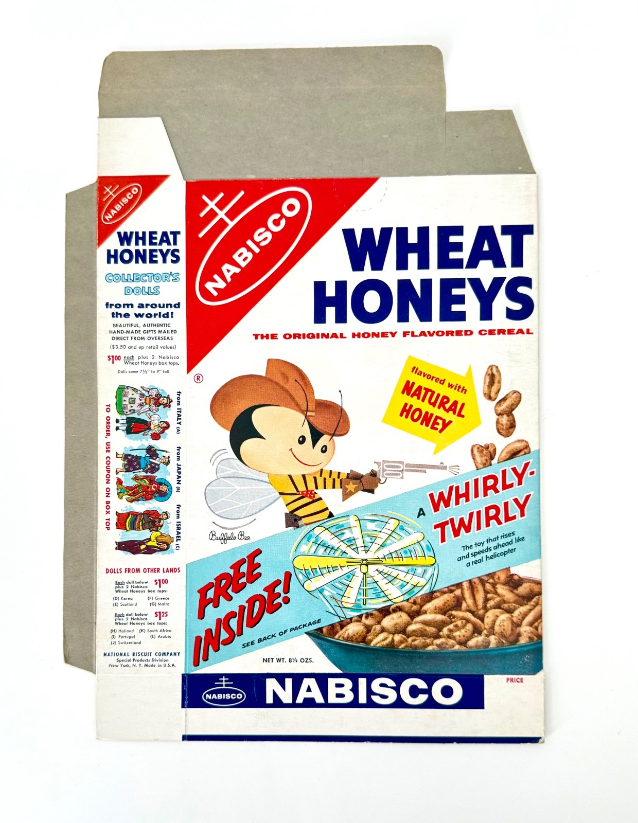 Vintage 1950s Nabisco Wheat Honeys Cereal Box Whirly-Twirly Toy Premium