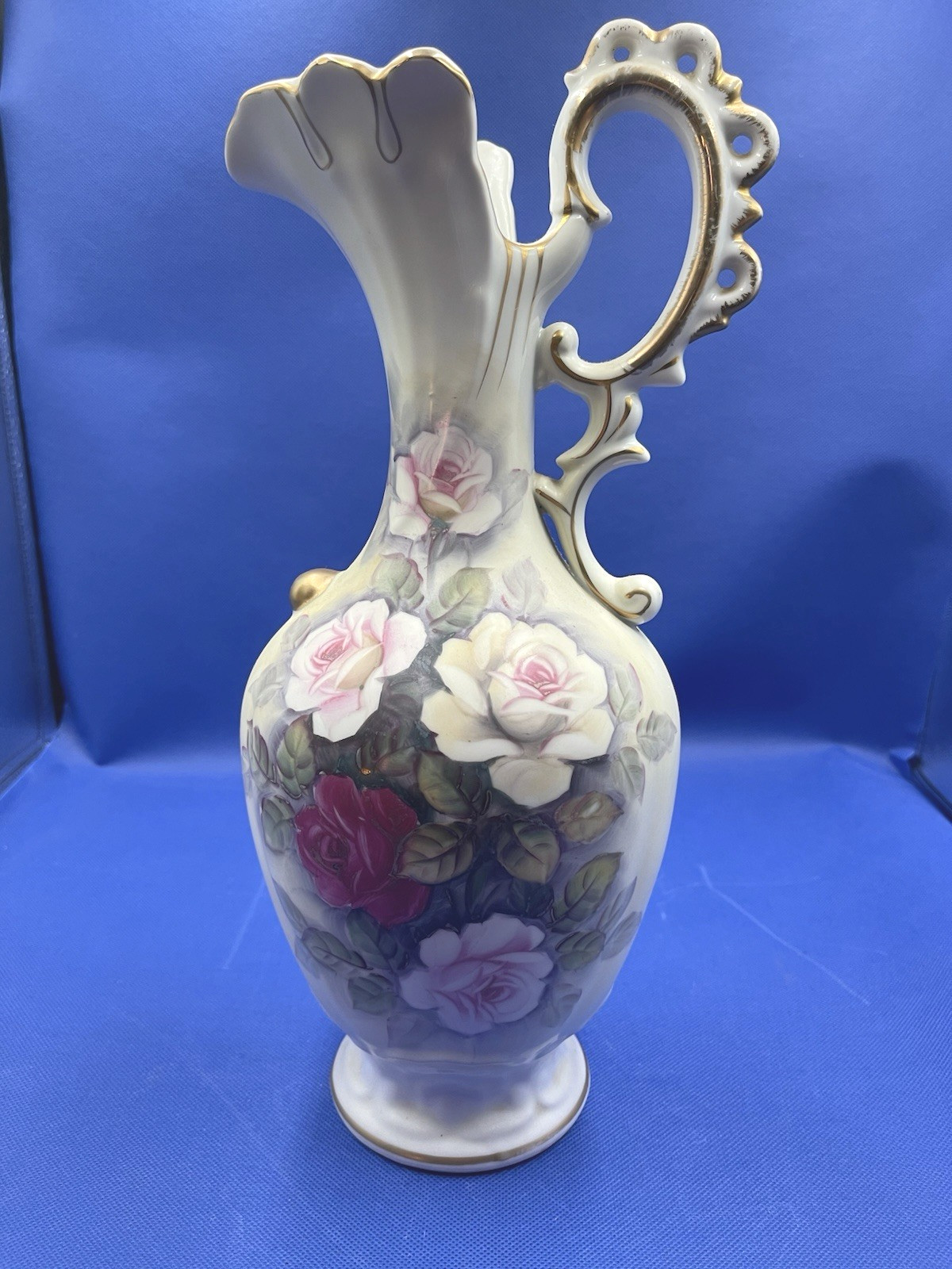 Antique Nippon Hand Painted Porcelain Ewer Pitcher Vase Japan pre-1921    999