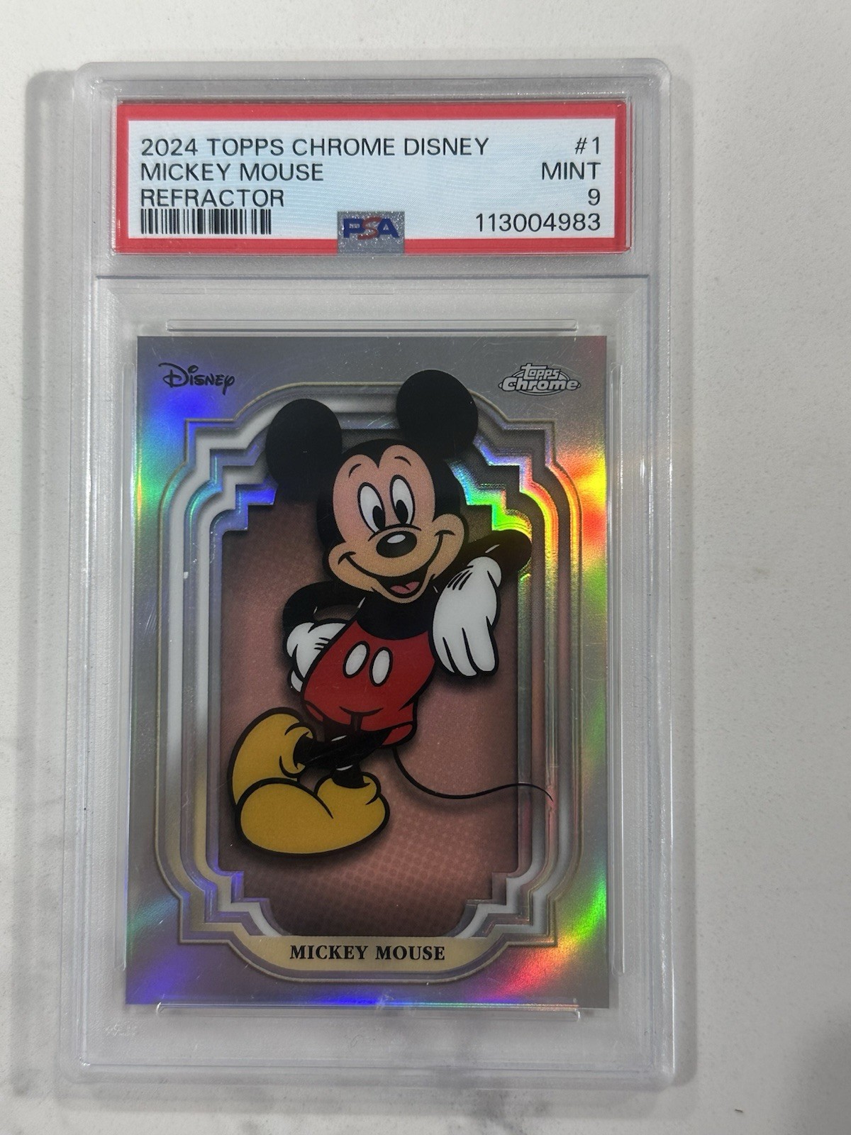 2024 Topps Chrome Disney #1 Mickey Mouse PSA 9 refractor 🐭 🔥 2024 Topps Chrome Disney #1 Mickey Mouse PSA 9 refractor 🐭 🔥