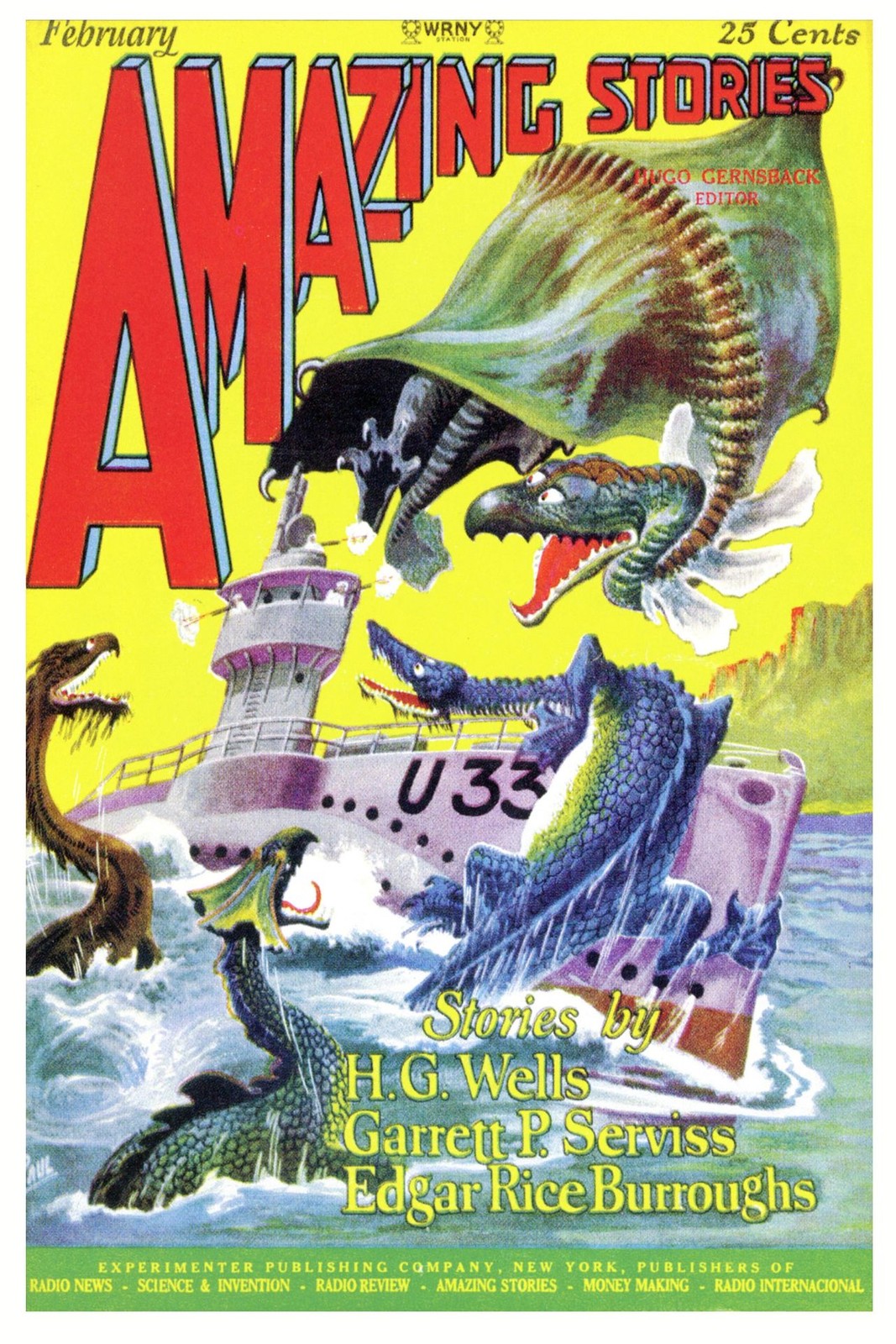 π§βπ Amazing Stories - February 1928 - Sci-Fi Legend Poster - 24x36β Premium π§βπ Amazing Stories - February 1928 - Sci-Fi Legend Poster - 24x36β Premium