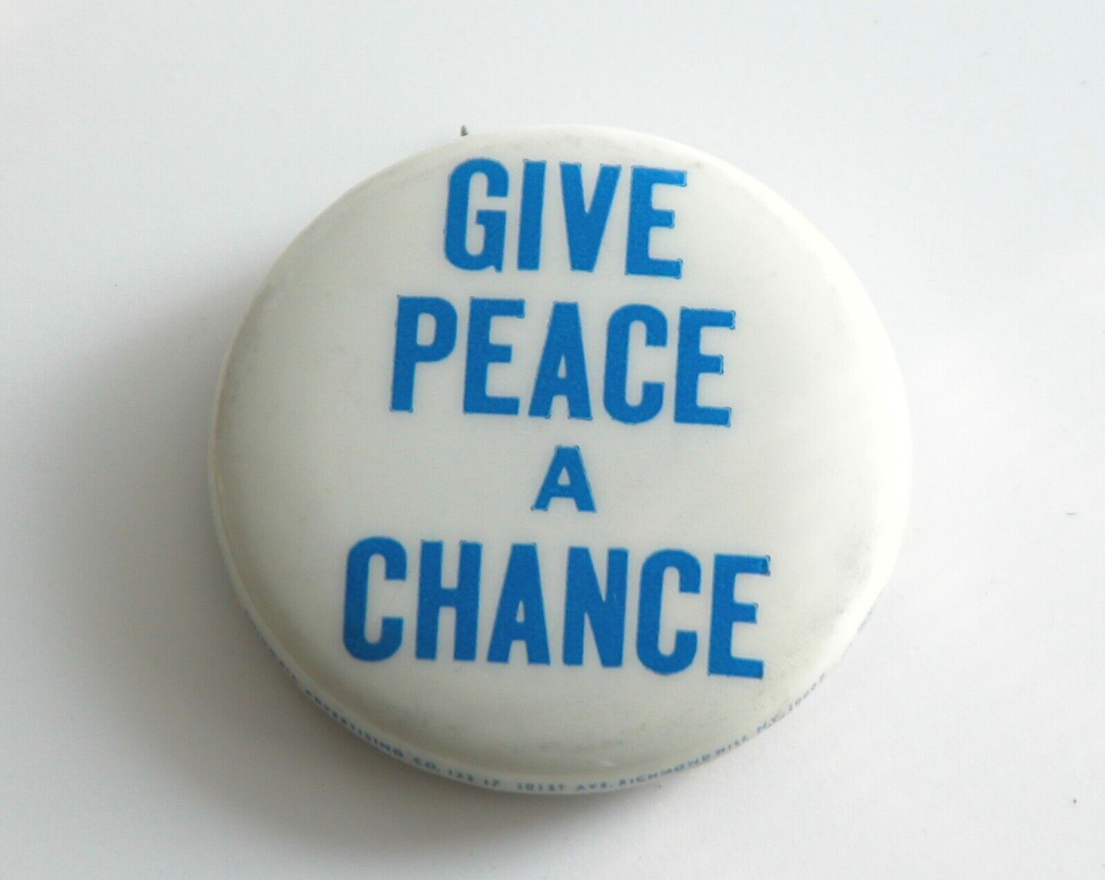 Vtg 1960s Pinback Button Vietnam War Give Peace a Chance Columbia Advertising Vtg 1960s Pinback Button Vietnam War Give Peace a Chance Columbia Advertising