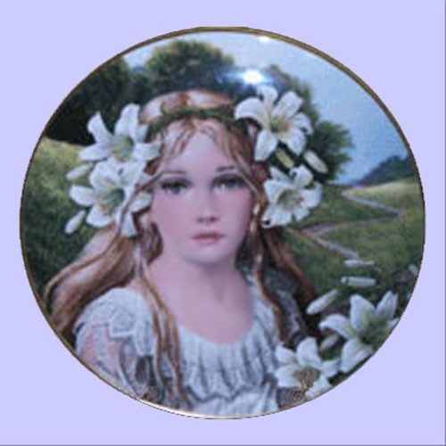 Lilies of The Field Plate, Gift of Happiness, Romantic Painting, Pati Bannister