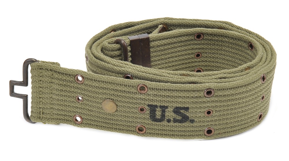 WW2 U.S. M1936 Pistol Belt OD marked JT&L 1944 XXL will fit 40