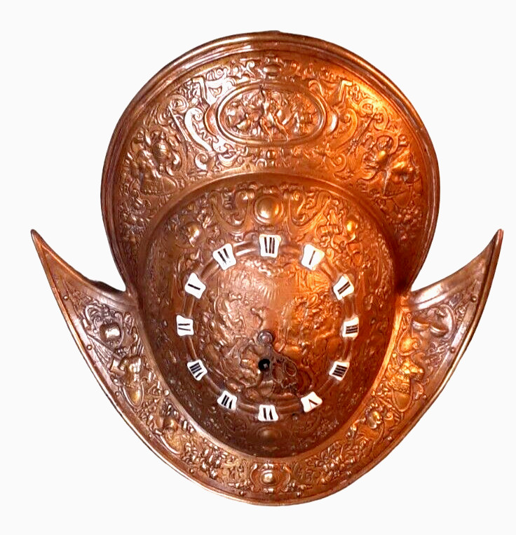 Vintage Bronze Heavy Spanish Clock Conquistador Helmet Collectible-Parts/Repair Vintage Bronze Heavy Spanish Clock Conquistador Helmet Collectible-Parts/Repair