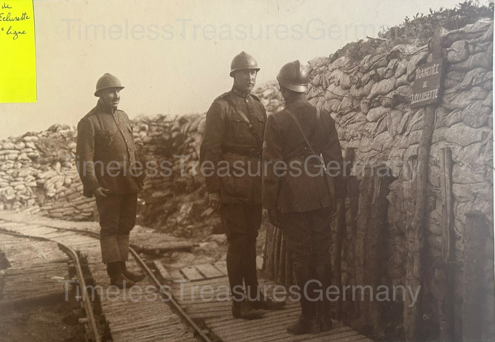 WW1 Belgium Yser Front Trench Photo King Albert I Tranchée de l\'Èclusette 1917
