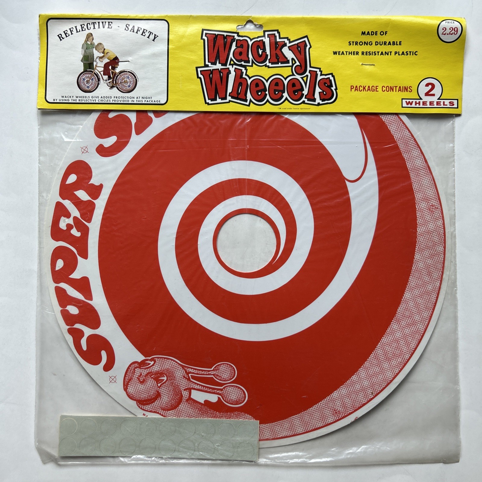 Vintage NOS Wacky Wheels Bicycle Inserts (2 discs) Super Snail